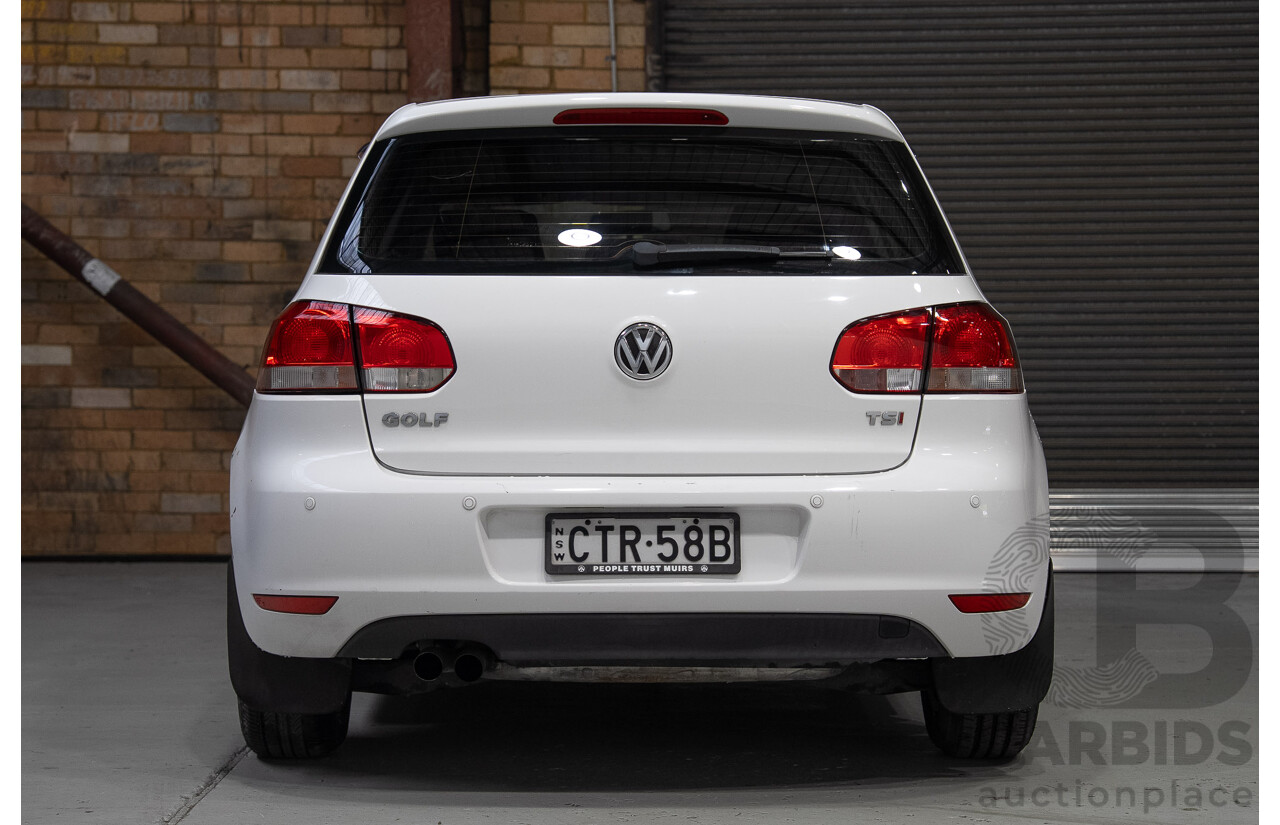07/2012 Volkswagen Golf 90 TSI Trendline 1K MY13 5d Hatchback White 1.4L