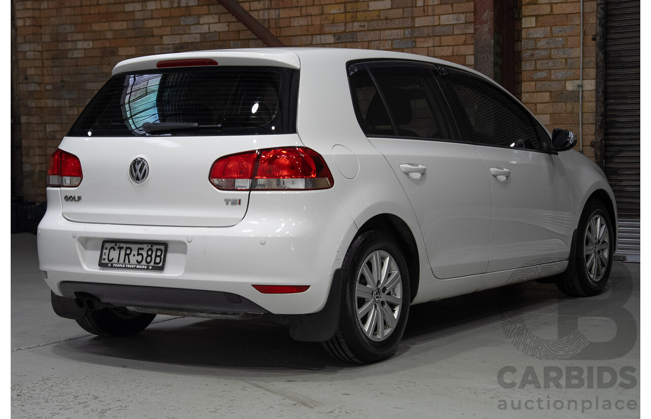 07/2012 Volkswagen Golf 90 TSI Trendline 1K MY13 5d Hatchback White 1.4L