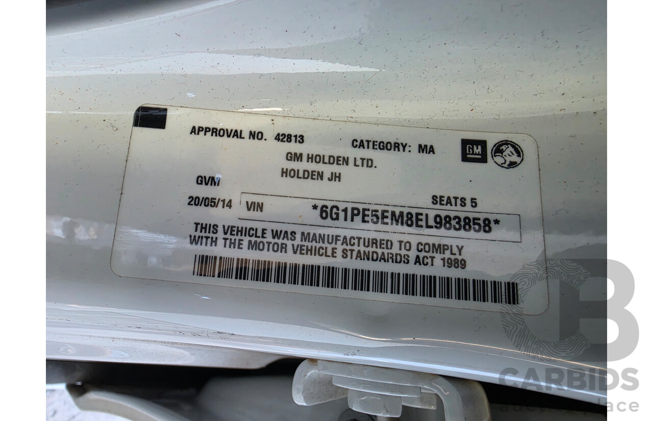 05/2014 Holden Cruze Z-Series JH MY14 4d Sedan White 1.8L