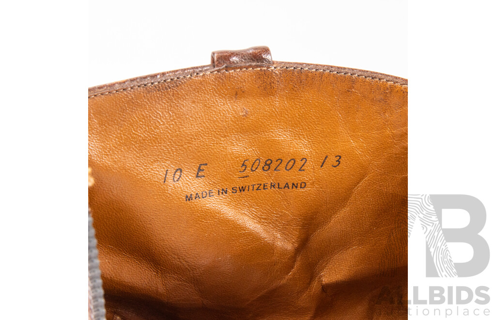 Men's Tan-Brown Full-Leather Zip-Up Ankle Dress Boots by Bally, Switzerland - Size 10E