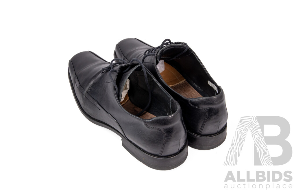 Men's 'Kanton' Black Full-Leather Lace-Up Dress Shoes by Lloyd, Germany - Size 10.5