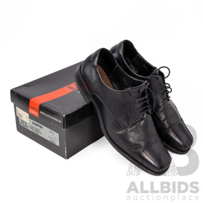 Men's 'Kanton' Black Full-Leather Lace-Up Dress Shoes by Lloyd, Germany - Size 10.5