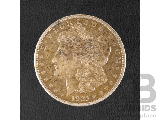 USA 1921 Silver Morgan Dollar, San Fransisco Mint .900