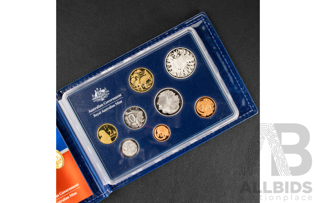 Australian RAM 2006 Eight Proof Coin Set, Forty Years of Decimal Currency Including Round Silver Fifty Cent Coin .800