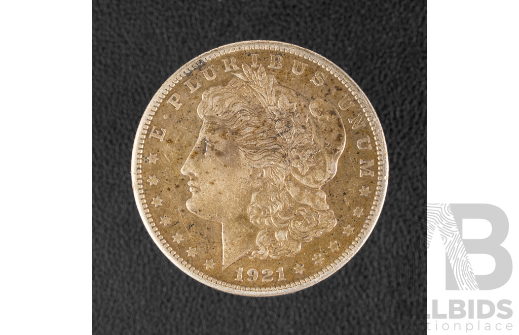USA 1921 Silver Morgan Dollar, San Fransisco Mint .900