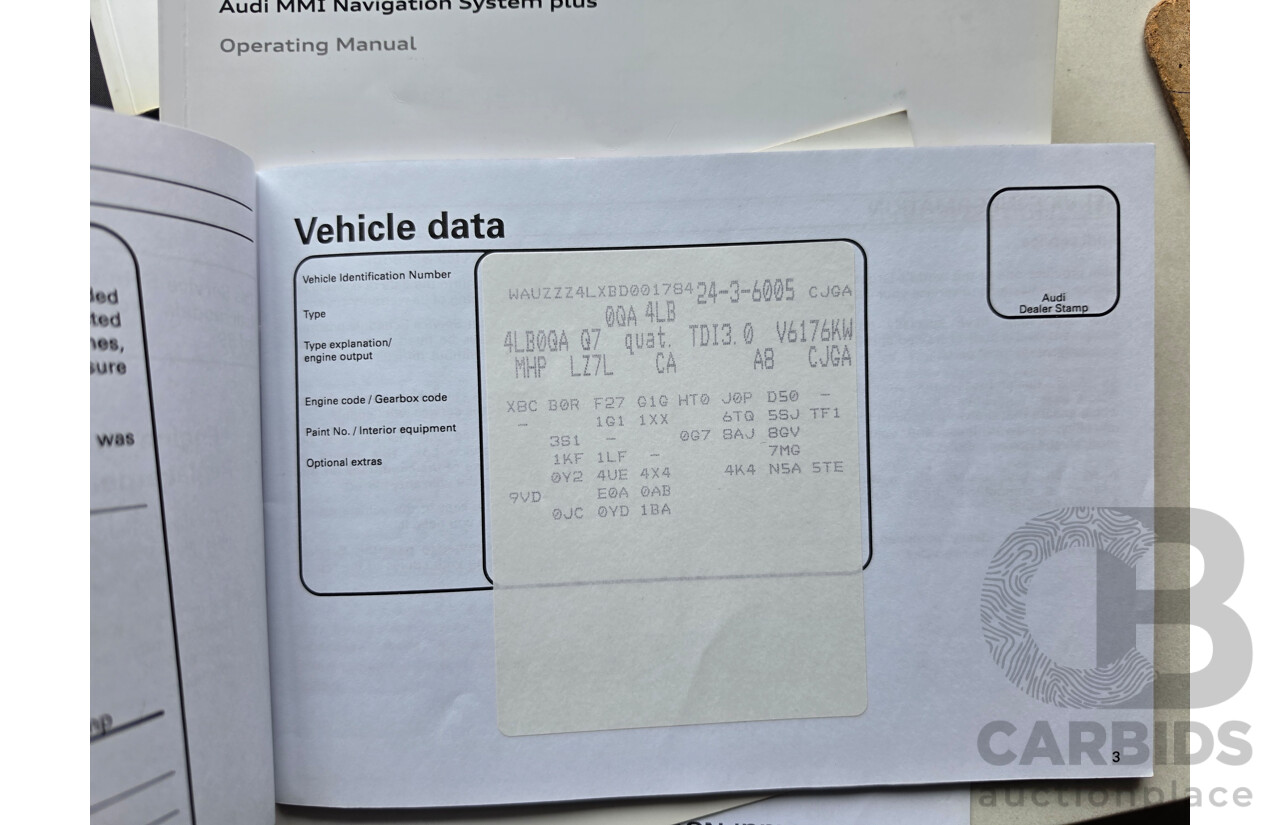 08/2010 Audi Q7 3.0 TDI Quattro S-Line MY10 upgrade 4d Wagon Lava Grey Metallic Turbo Diesel 3.0L - 7 Seater