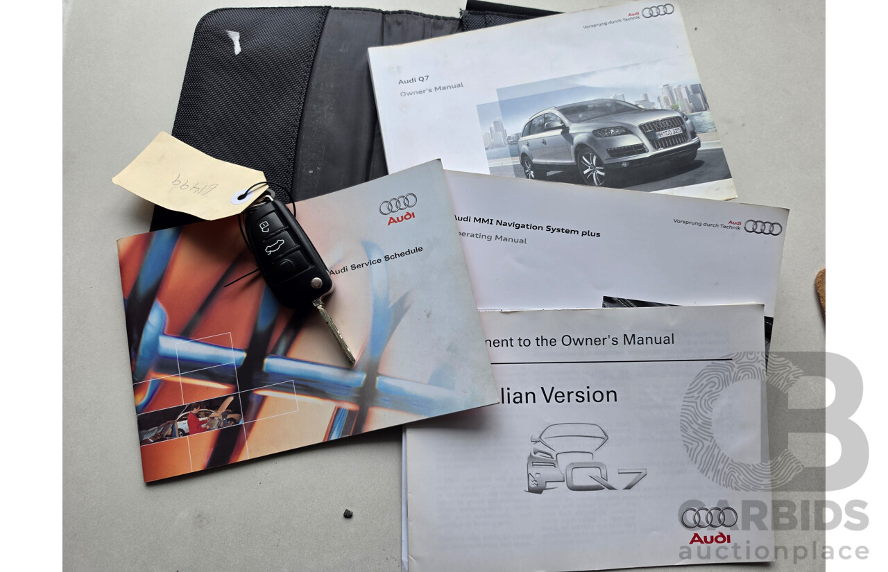 08/2010 Audi Q7 3.0 TDI Quattro S-Line MY10 upgrade 4d Wagon Lava Grey Metallic Turbo Diesel 3.0L - 7 Seater