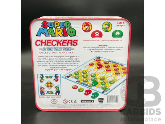 SUPER MARIO Checkers & Tic Tac Toe Collector's Game Set