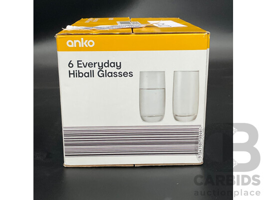 ANKO 6 Everyday Hiball Glasses - 350mL