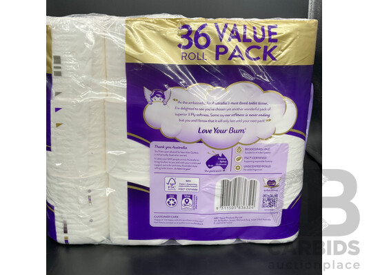 QUILTON 3 PLY White Toilet Paper 36 Value Pack
