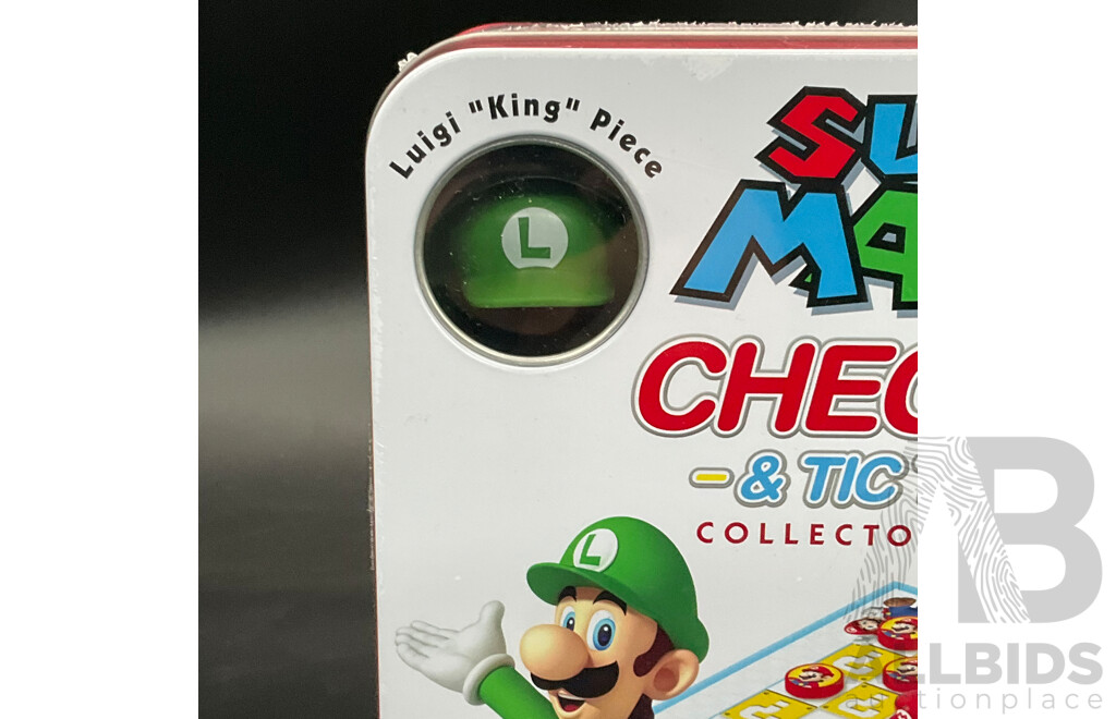 SUPER MARIO Checkers & Tic Tac Toe Collector's Game Set