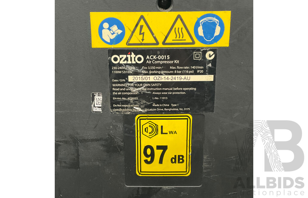 OZITO Inflate-It Air Compressor Kit (ACK-0015)