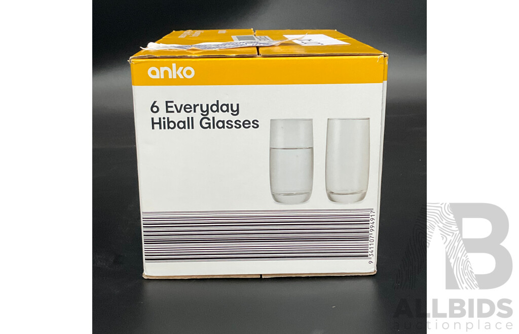 ANKO 6 Everyday Hiball Glasses - 350mL