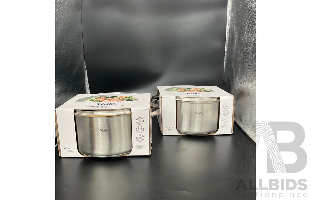 FISSLER Casserole with Lid - LOT of 2