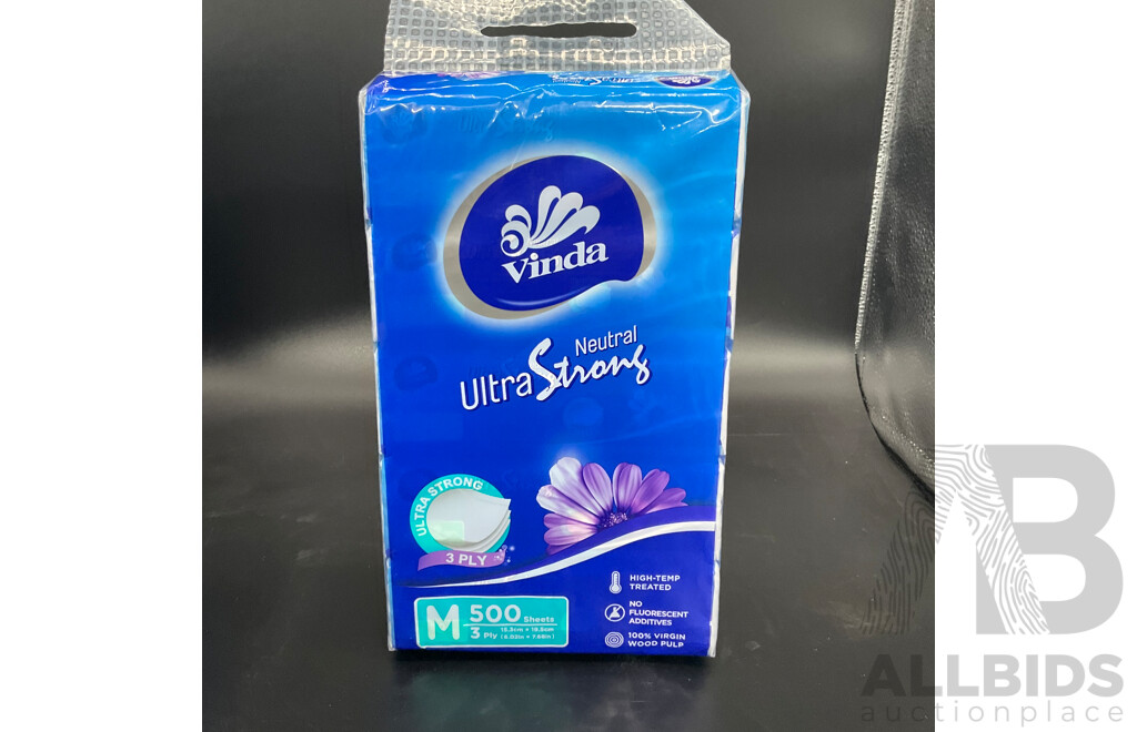 VINDA Ultra Strong 3-Ply Soft Pack Facial Tissue - LOT of 2