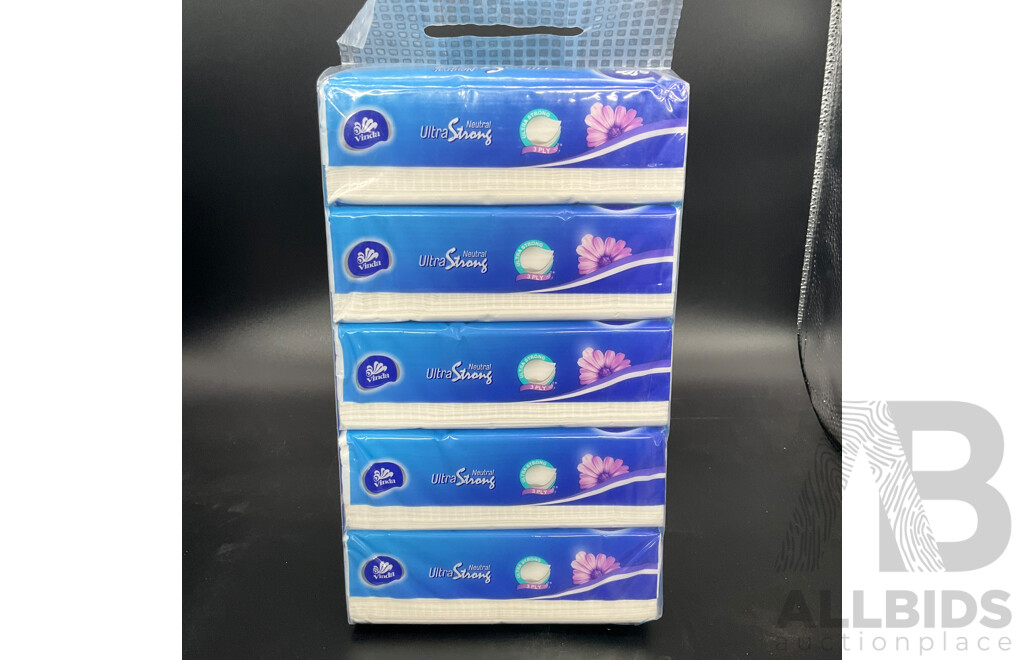 VINDA Ultra Strong 3-Ply Soft Pack Facial Tissue - LOT of 2