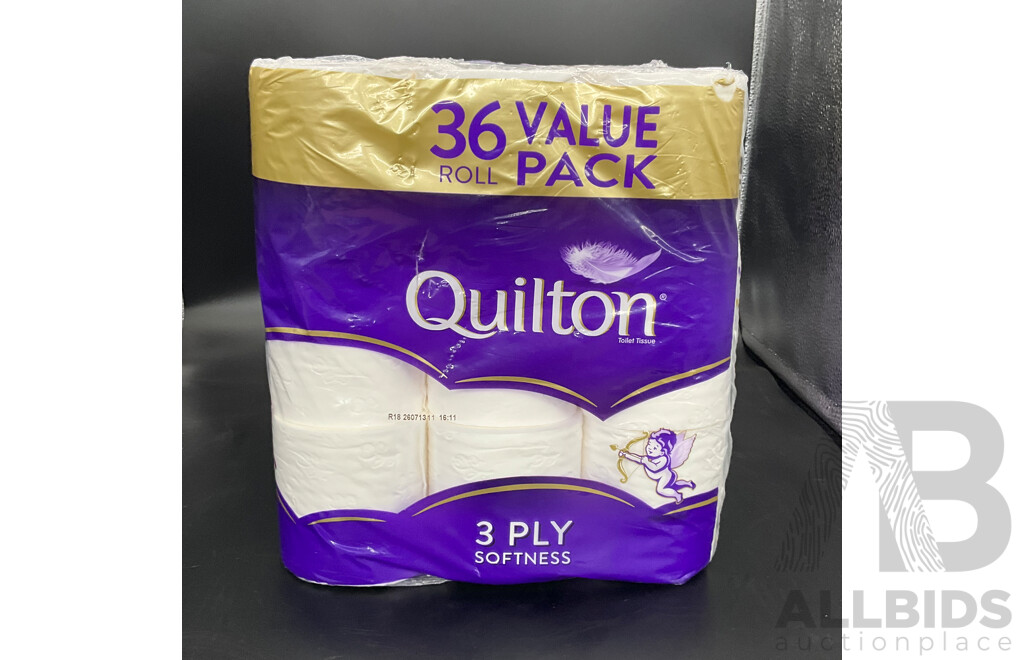 QUILTON 3 PLY White Toilet Paper 36 Value Pack