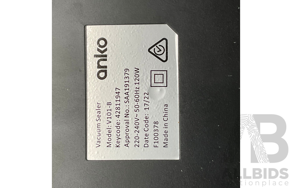 ANKO Vacuum Food Sealer Machine (V101-B) - LOT OF 2