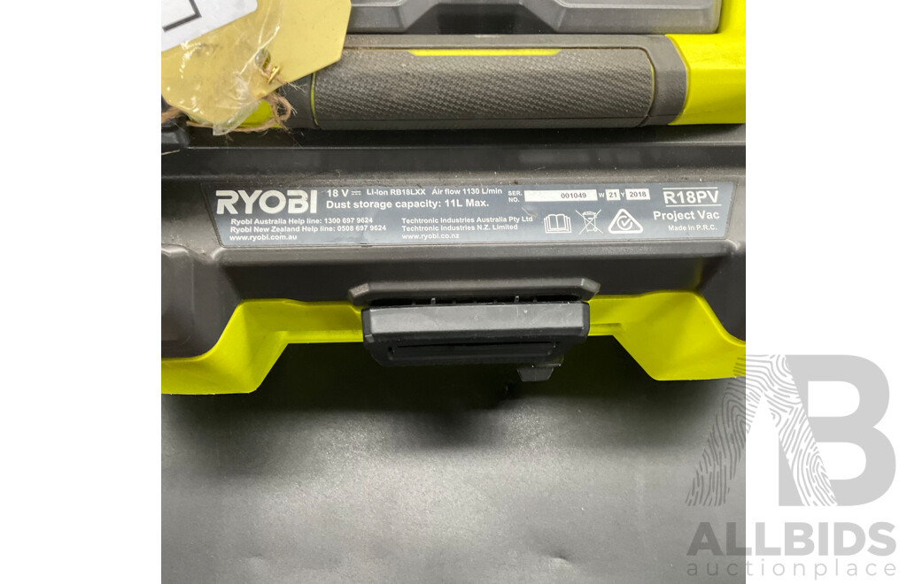RYOBI 18V ONE+ 11L Wet and Dry Project Vacuum (R18PV)
