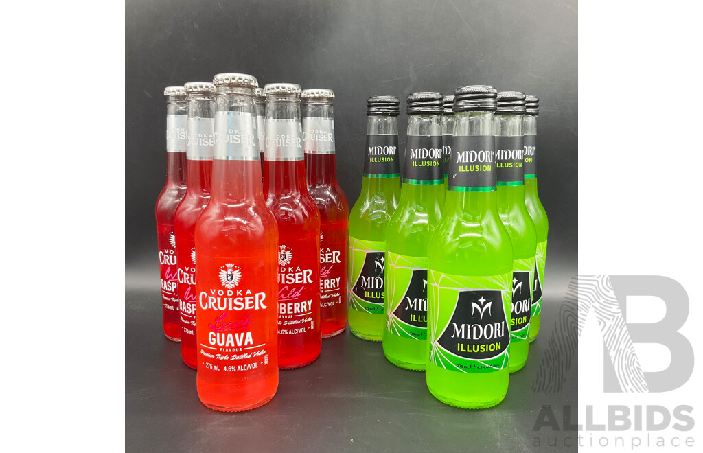 VODKA CRUISER & MIDORI Illusion - Lot of 12