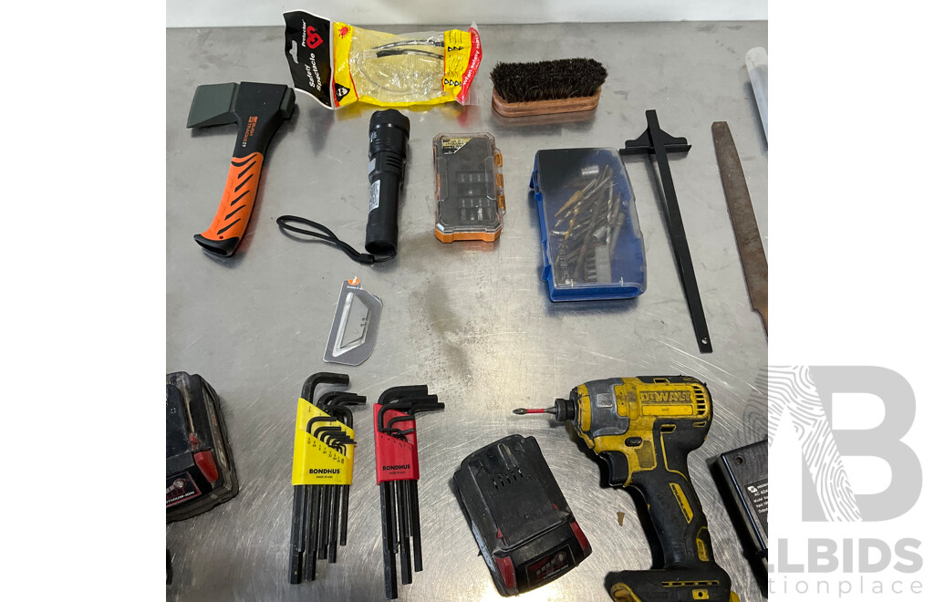 Assortment of Power Tools & Accessories (Ryobi, DeWalt, Milwawkee, Ozito)