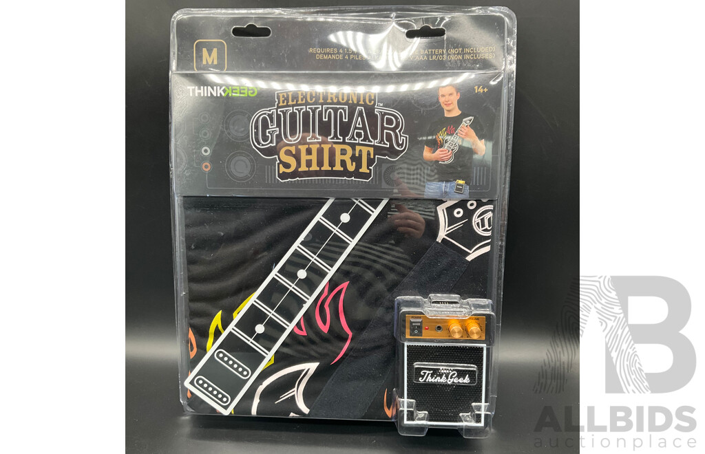 THINKGEEK Electronic Guitar Shirt, KATHMANDU KMDMotion Mens Long Sleeve, Bath Soap - Lot of 4