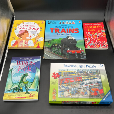 Assortment of Children's Books & Puzzle - LOT of 5
