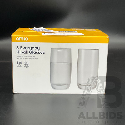 ANKO 6 Everyday Hiball Glasses - 350mL