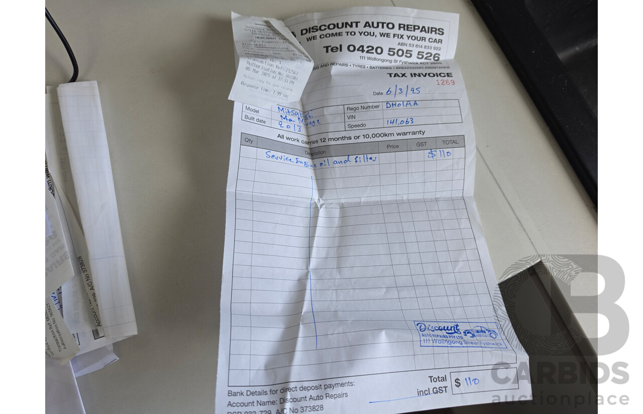04/2013 Mitsubishi Mirage ES LA 5d Hatchback White 1.2L