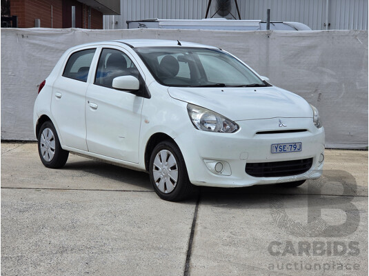 04/2013 Mitsubishi Mirage ES LA 5d Hatchback White 1.2L