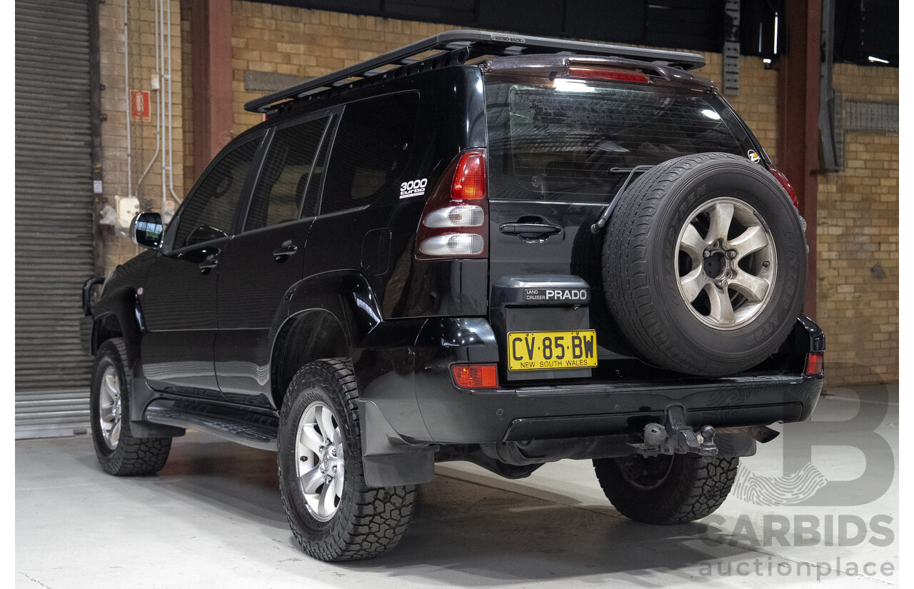 02/2006 Toyota Landcruiser Prado GXL (4x4) KZJ120R 4d Wagon Black 3.0L