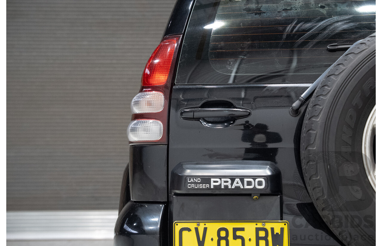 02/2006 Toyota Landcruiser Prado GXL (4x4) KZJ120R 4d Wagon Black 3.0L