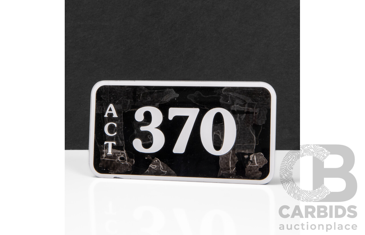 ACT 3-Digit Numerical Motor Vehicle Number Plate - 370
