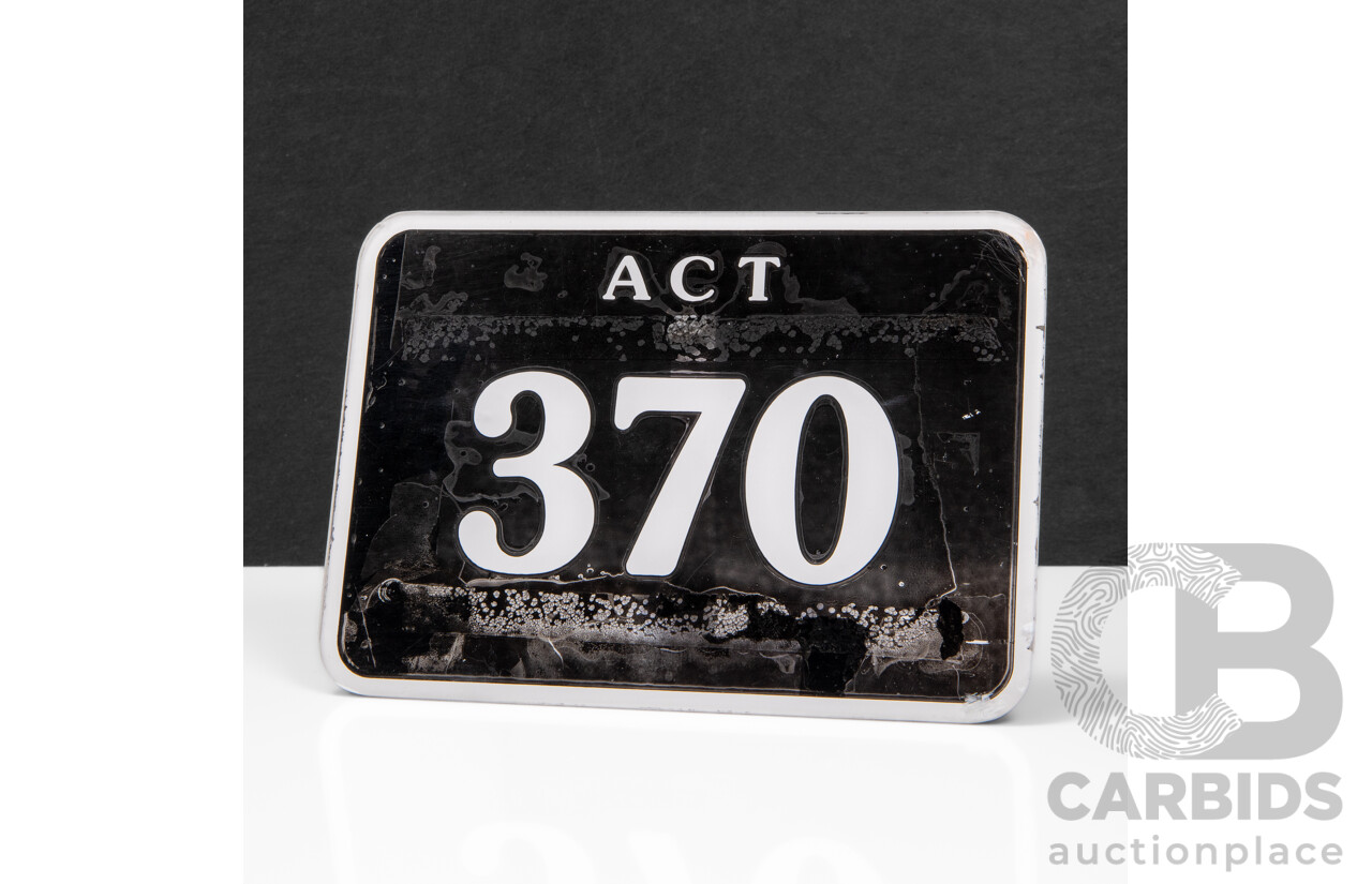 ACT 3-Digit Numerical Motor Vehicle Number Plate - 370