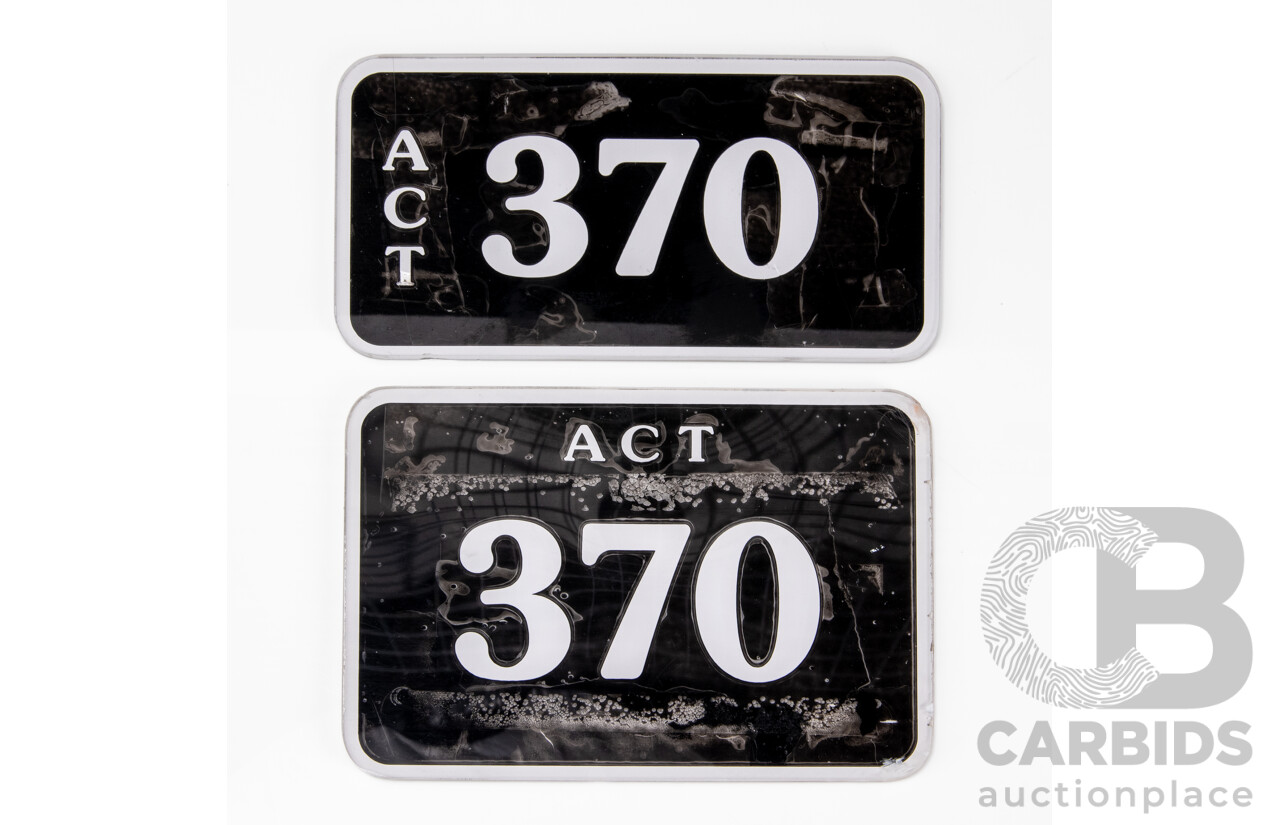 ACT 3-Digit Numerical Motor Vehicle Number Plate - 370