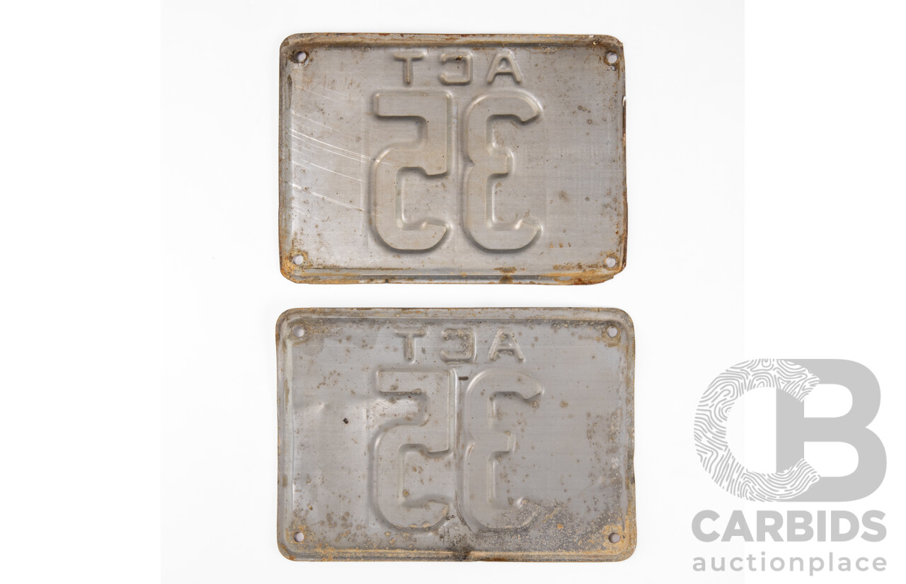 ACT 2 - Digit Motor Vehicle Number Plate - 35 **REDUCED BUYERS PREMIUM**