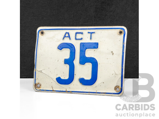 ACT 2 - Digit Motor Vehicle Number Plate  -  35         **REDUCED BUYERS PREMIUM**