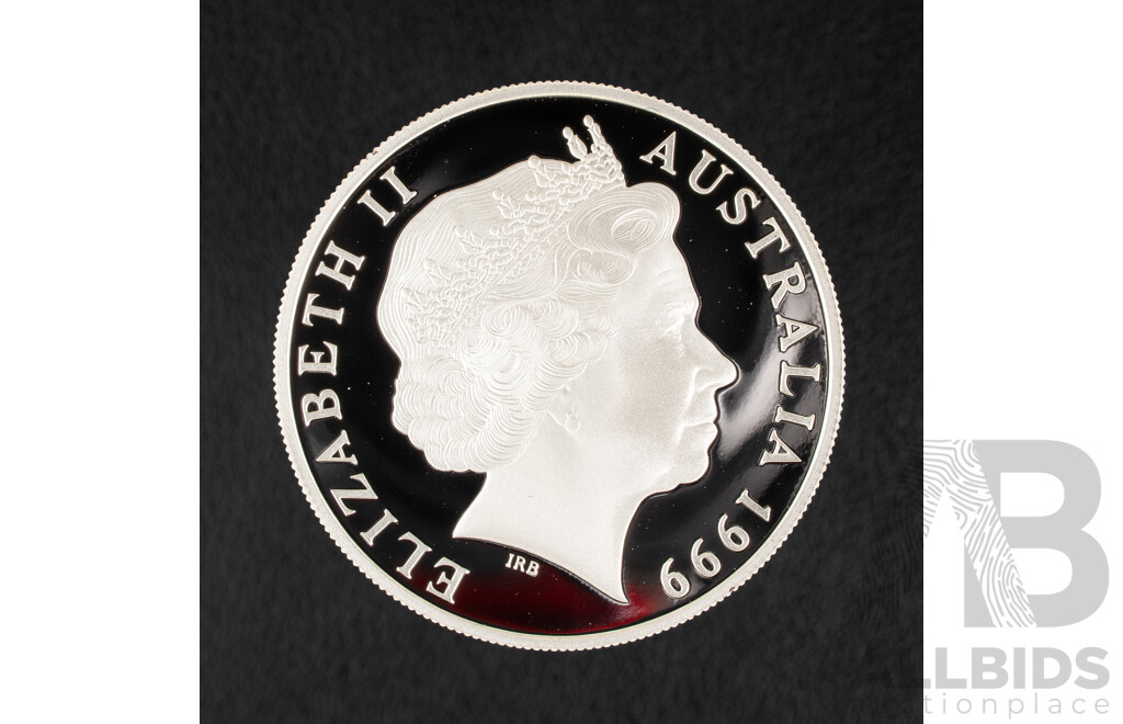 Australian RAM 1999 Silver Proof One Dollar Coin, Silver Kangaroo .999