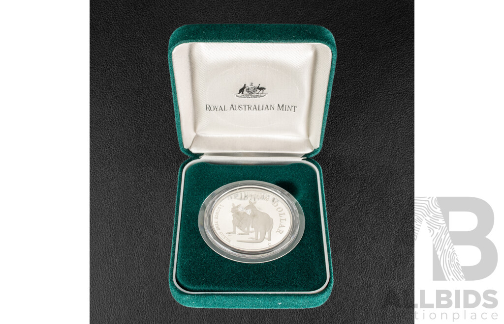 Australian RAM 1999 Silver Proof One Dollar Coin, Silver Kangaroo .999