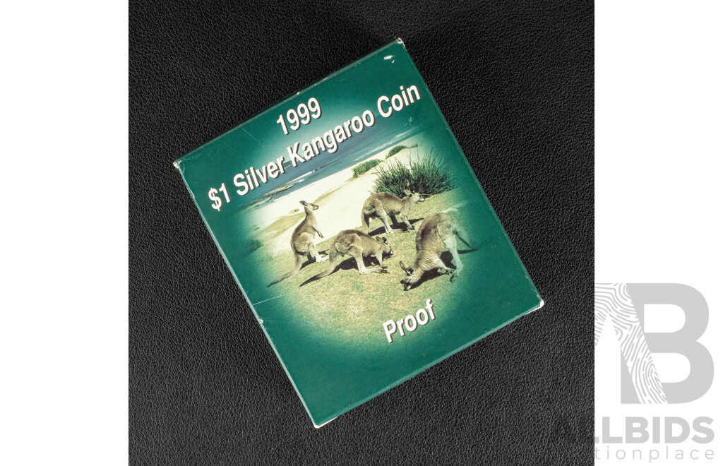 Australian RAM 1999 Silver Proof One Dollar Coin, Silver Kangaroo .999