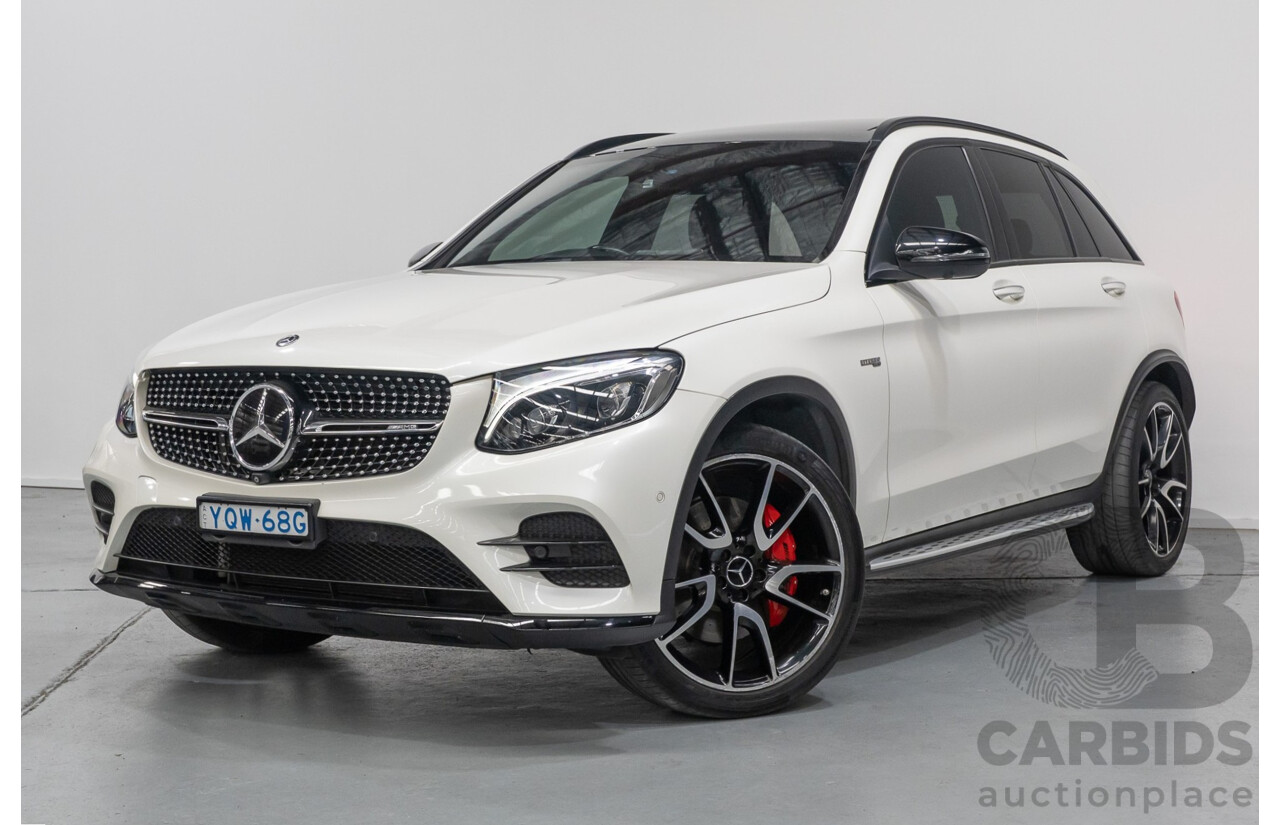 1/2018 Mercedes-Benz GLC 43 AMG (AWD) 253 MY18 4d Wagon Diamond White Twin Turbo V6 3.0L