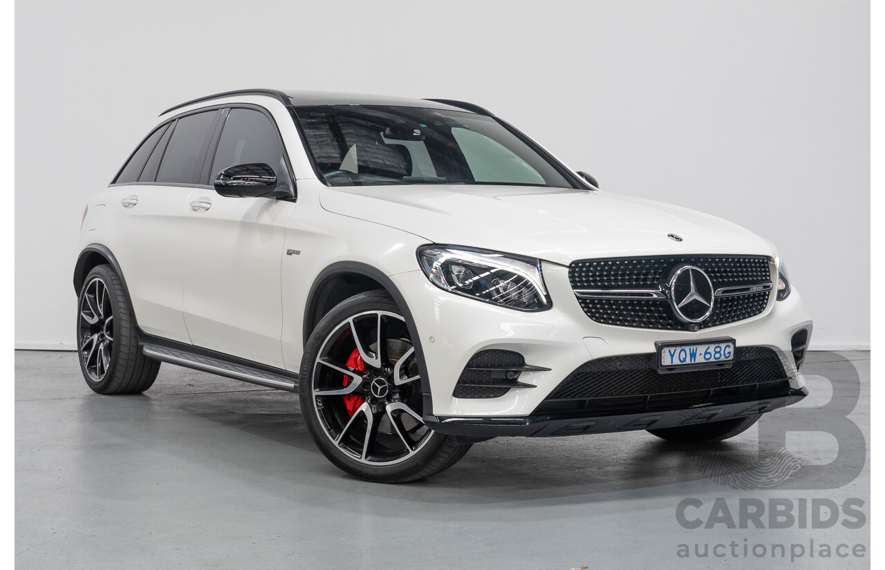 1/2018 Mercedes-Benz GLC 43 AMG (AWD) 253 MY18 4d Wagon Diamond White Twin Turbo V6 3.0L