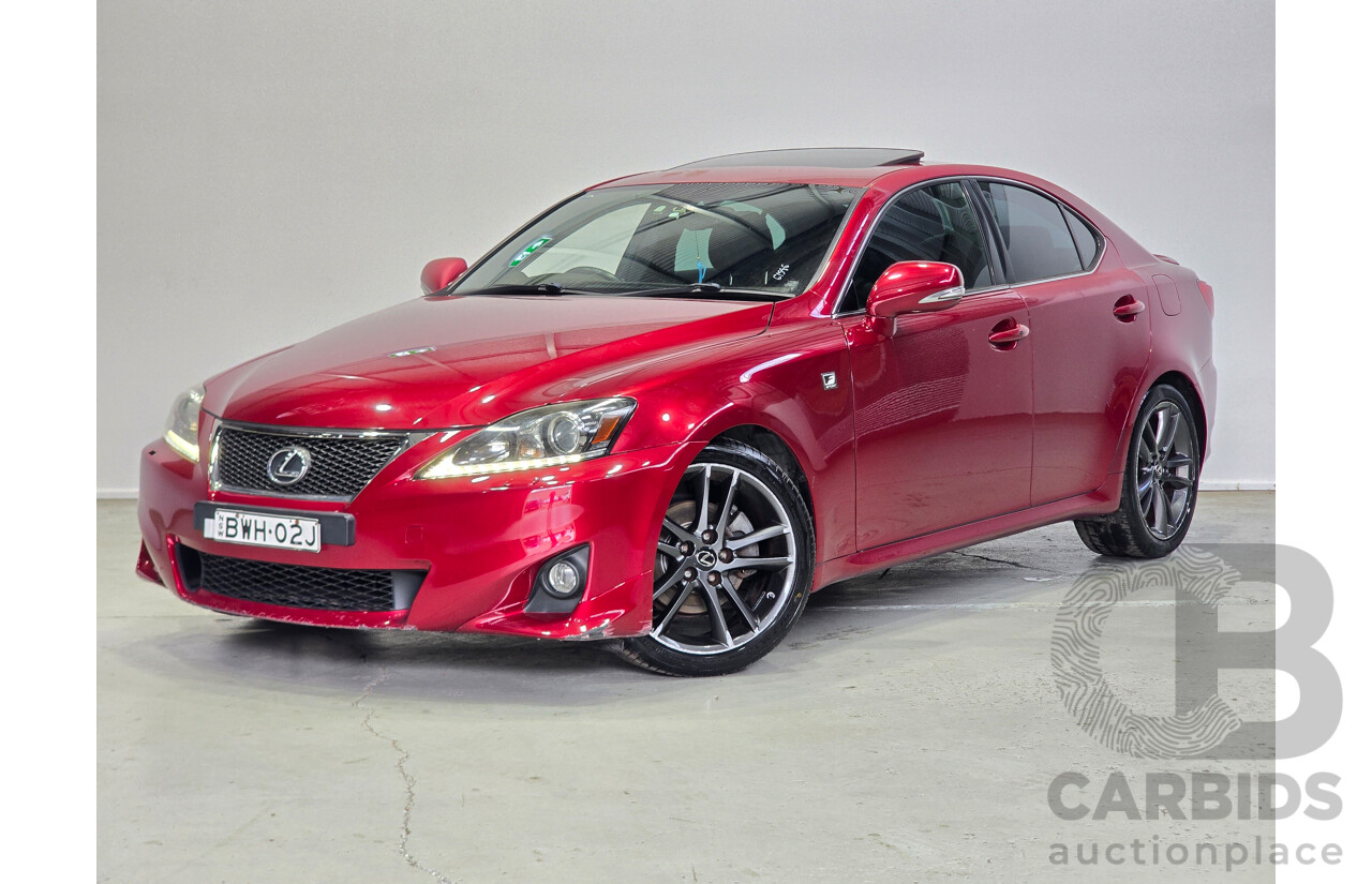 02/2011 Lexus IS250 F Sport GSE20R MY11 4d Sedan Matador Red V6 2.5L