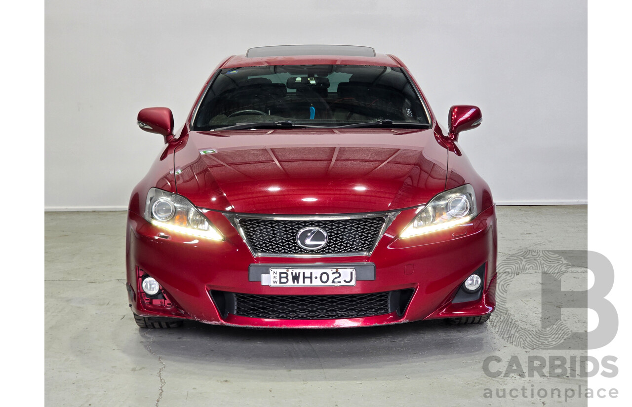 02/2011 Lexus IS250 F Sport GSE20R MY11 4d Sedan Matador Red V6 2.5L