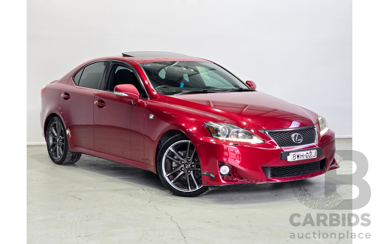 02/2011 Lexus IS250 F Sport GSE20R MY11 4d Sedan Matador Red V6 2.5L