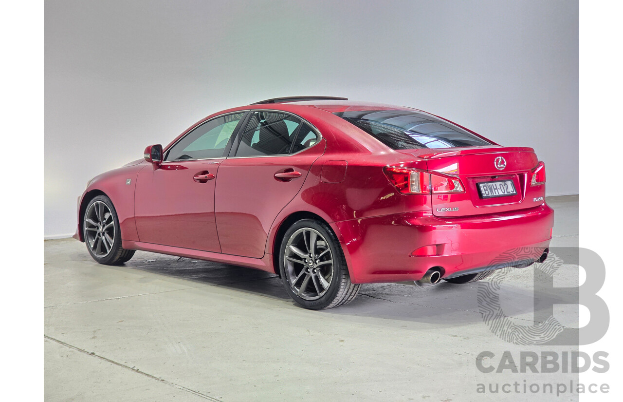 02/2011 Lexus IS250 F Sport GSE20R MY11 4d Sedan Matador Red V6 2.5L