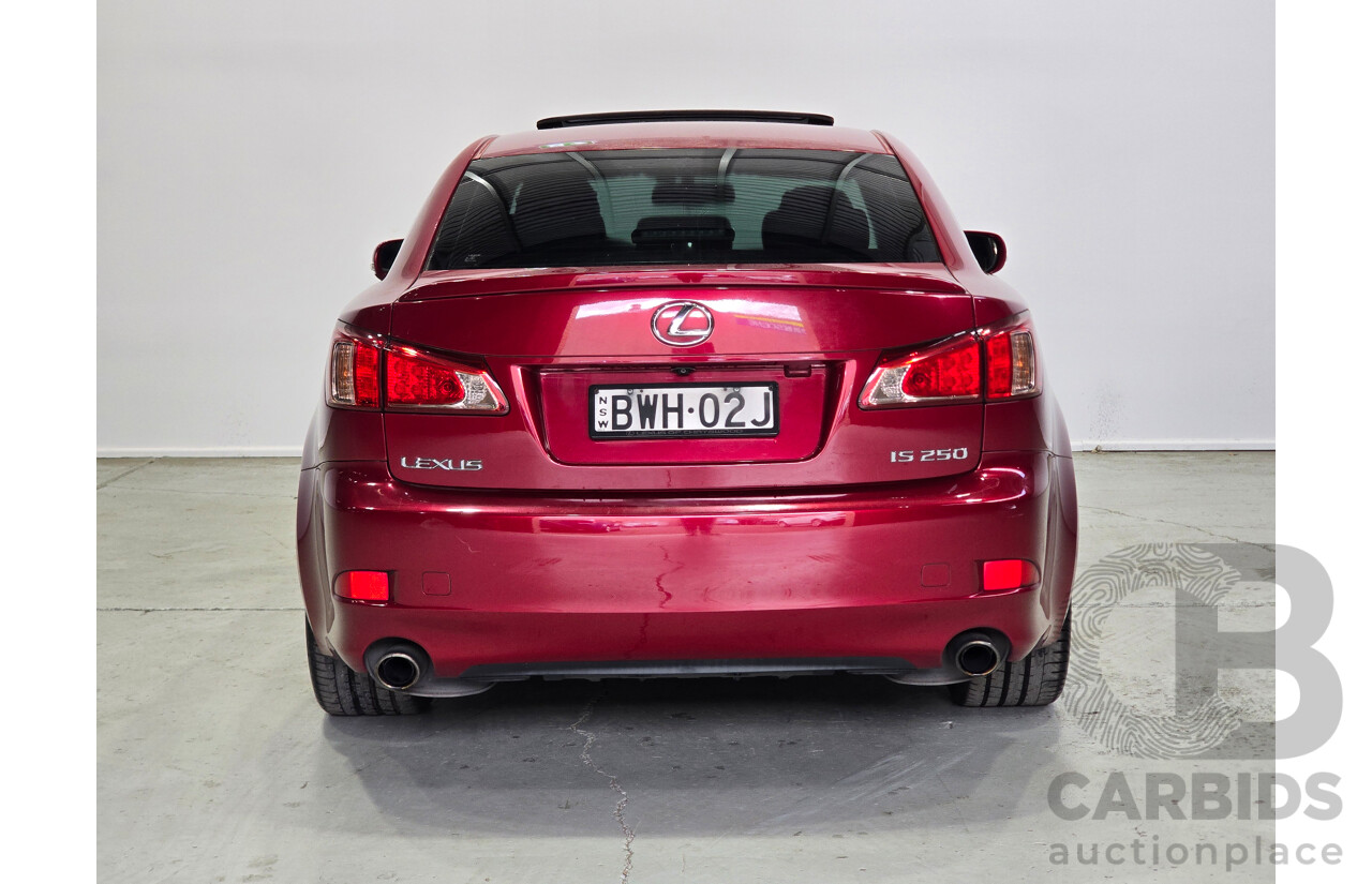 02/2011 Lexus IS250 F Sport GSE20R MY11 4d Sedan Matador Red V6 2.5L