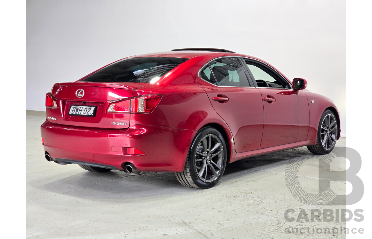 02/2011 Lexus IS250 F Sport GSE20R MY11 4d Sedan Matador Red V6 2.5L