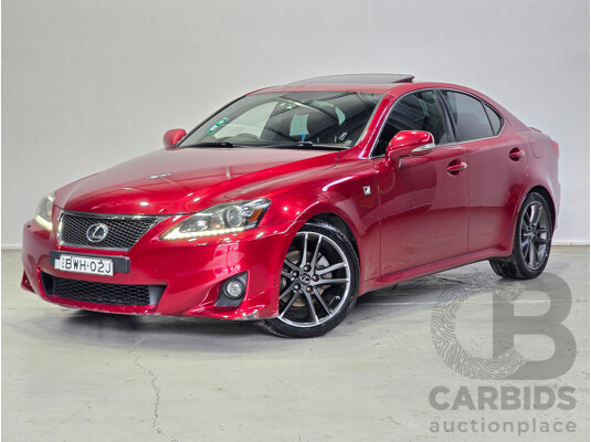 02/2011 Lexus IS250 F Sport GSE20R MY11 4d Sedan Matador Red V6 2.5L