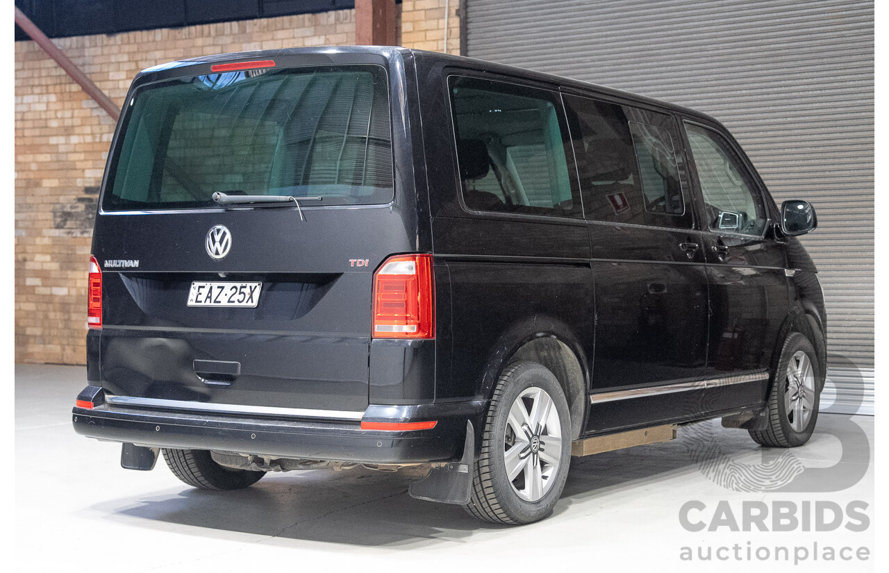 06/2017 Volkswagen Multivan Highline TDI450 T6 MY18 4d Wagon Black 2.0L